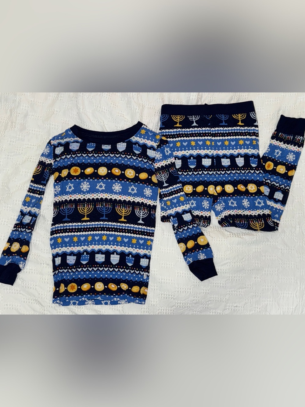 Little Sleepies Blue & Gold Hanukkah Pajama Set